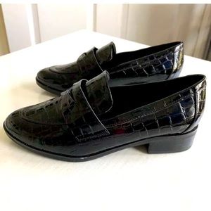 ALDO AGROANIA BLACK CROCO LOAFER SIZE 8 US